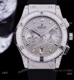 Iced Out Hublot Knock off Watches - Classic Fusion Chronograph King Black Rubber Strap